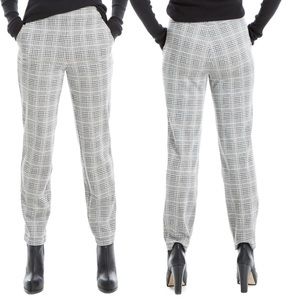 Max Studio Plaid Double Knit Slim Trouser NEW